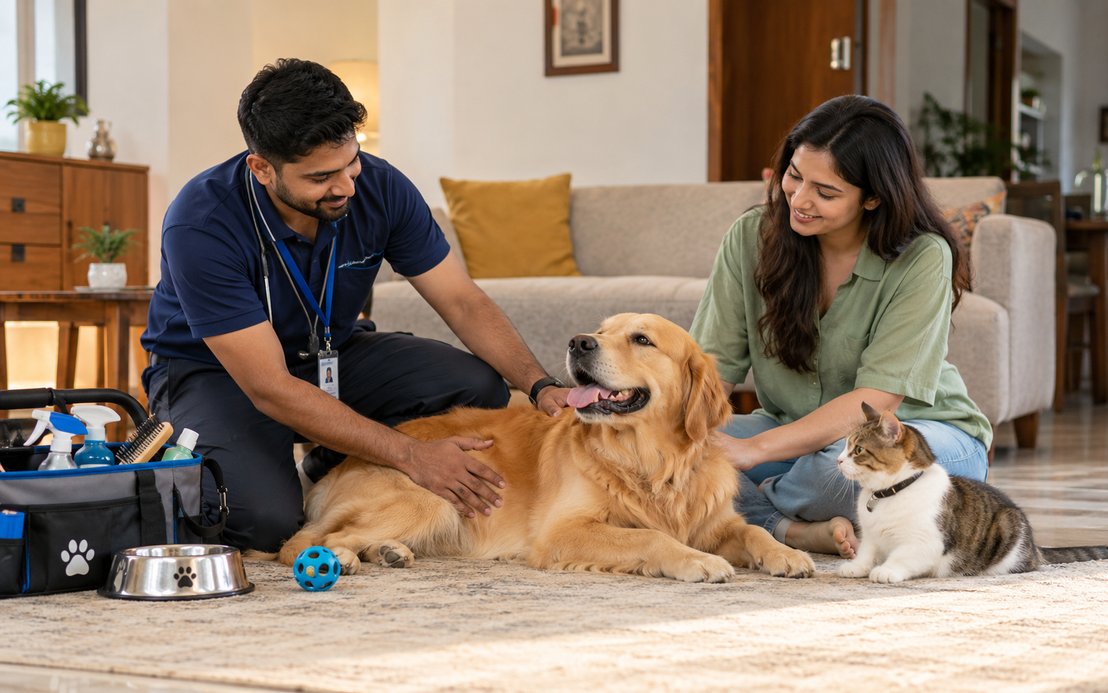 non-clinical pet care services including sitting, walking, grooming, boarding, day care