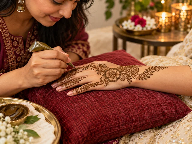 Illustrative mehendi application catalog photograph
