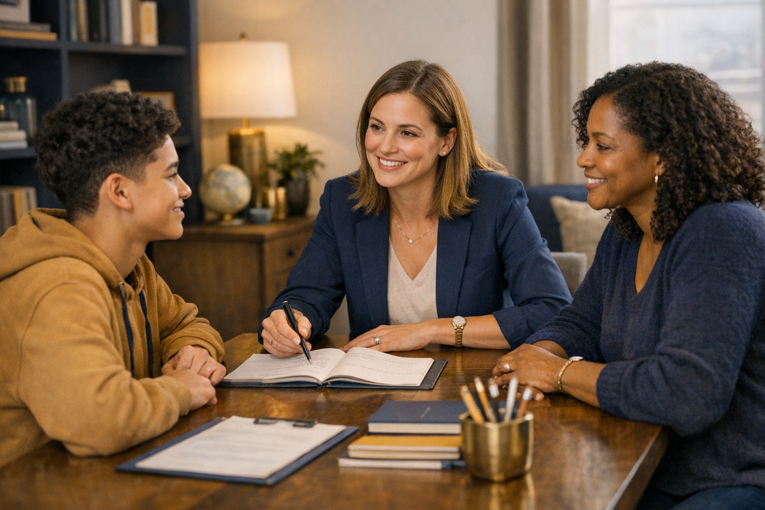 Education & Tutoring professional discussing service needs with a customer.