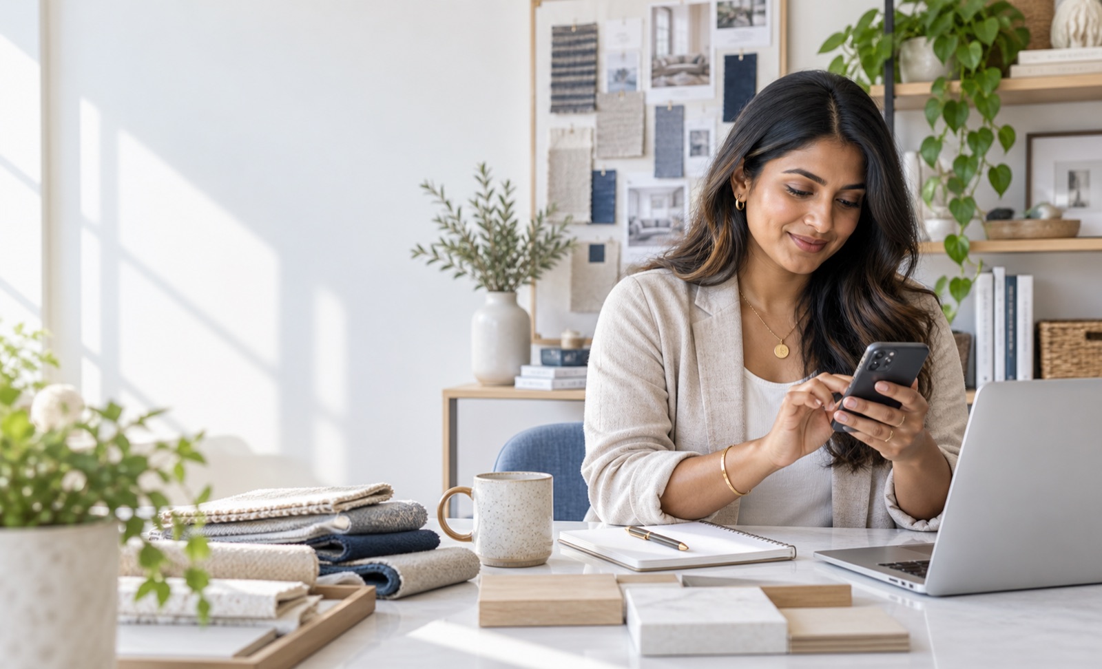Independent professional responding to a customer by phone