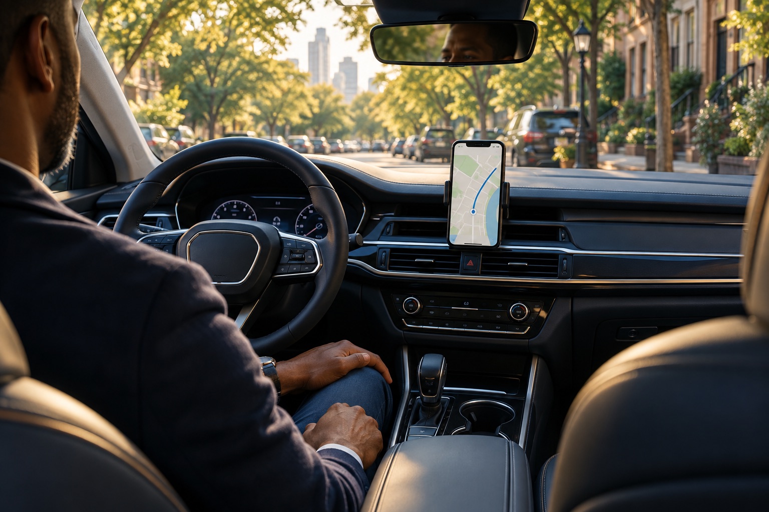 Route guidance on a securely mounted phone