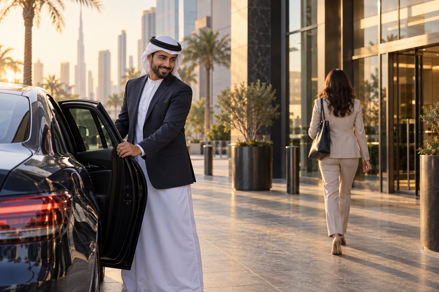 A professional driver completing a passenger drop-off
